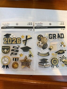 Bundle of Recollections Graduation Sticker Set - Gold, Black & White Accents